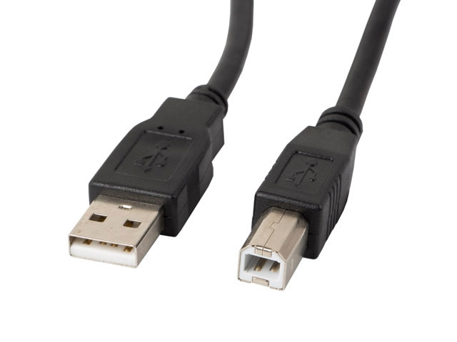 USB кабел LANBERG, USB-A (M) - USB-B (M) 2.0, 3m, черен - CA-USBA-11CC-0030-BK - 1