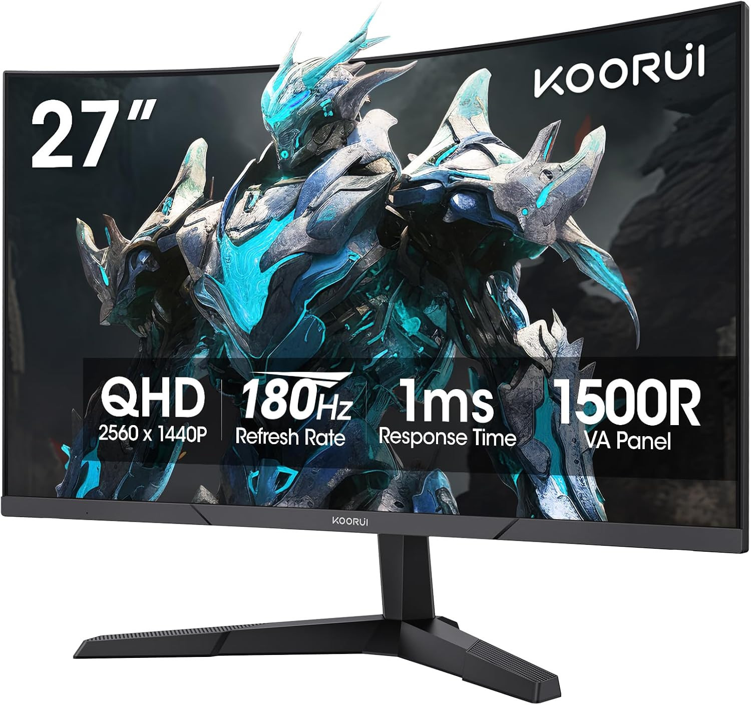 Монитор KOORUI 27E6QCA, 27" QHD 180Hz VA curved - 1