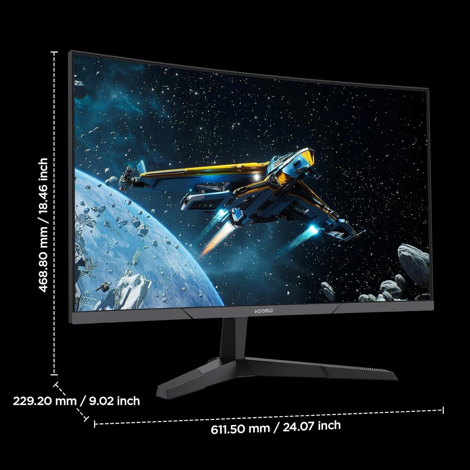 Монитор KOORUI 27E6QCA, 27" QHD 180Hz VA curved - 10