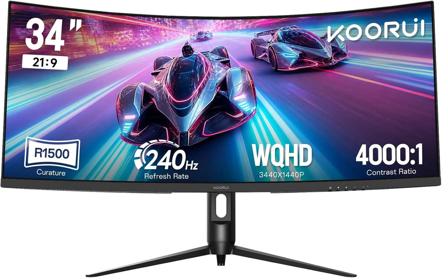 Монитор KOORUI G3441XC, 34" QHD Ultra Wide 3440x1440 240Hz VA - 1