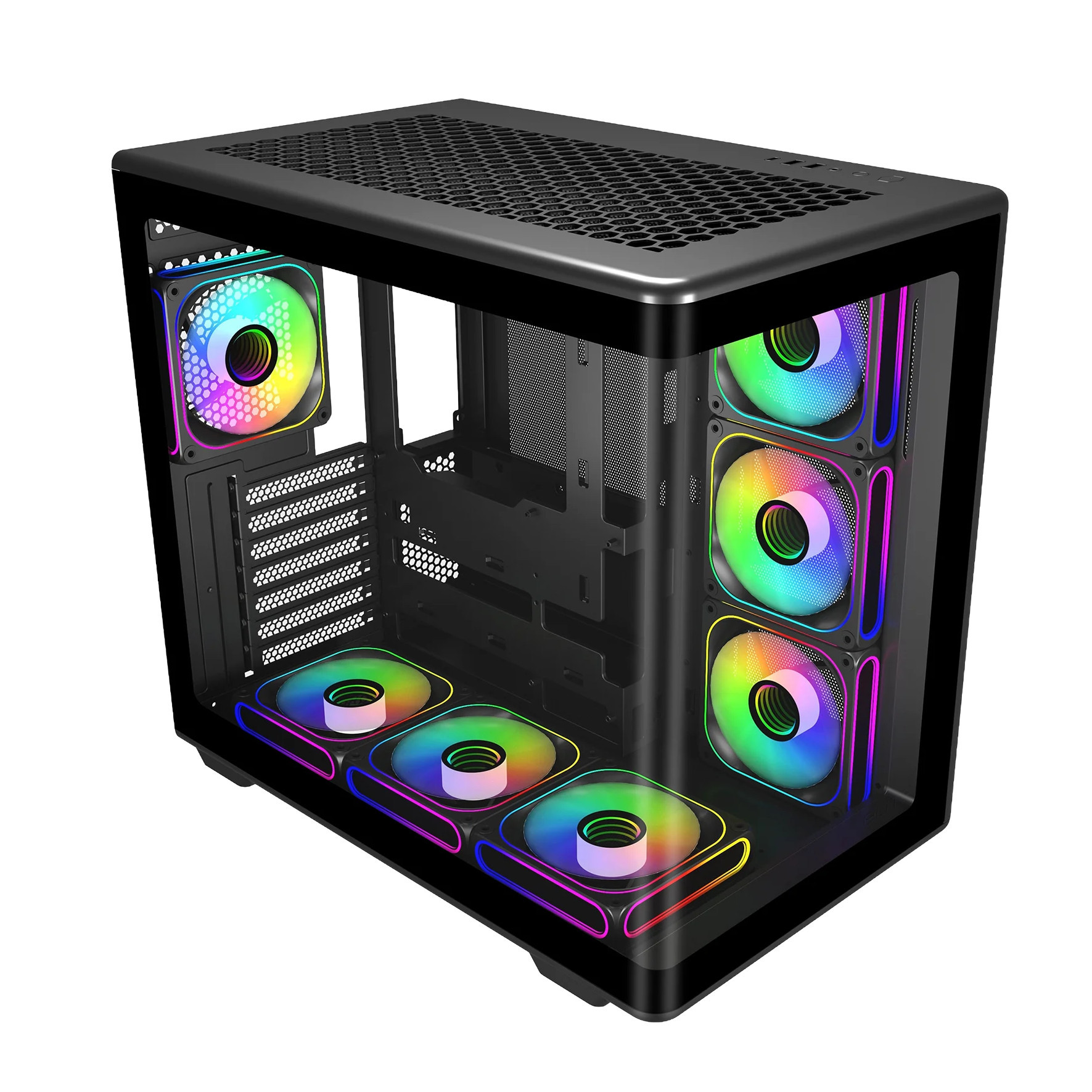 Кутия за компютър CoolerMaster Elite 600, Middle Tower, ATX/Micro ATX/Mini ITX, 7бр ARGB вентилатори - E600-KGNN-S02 - 2
