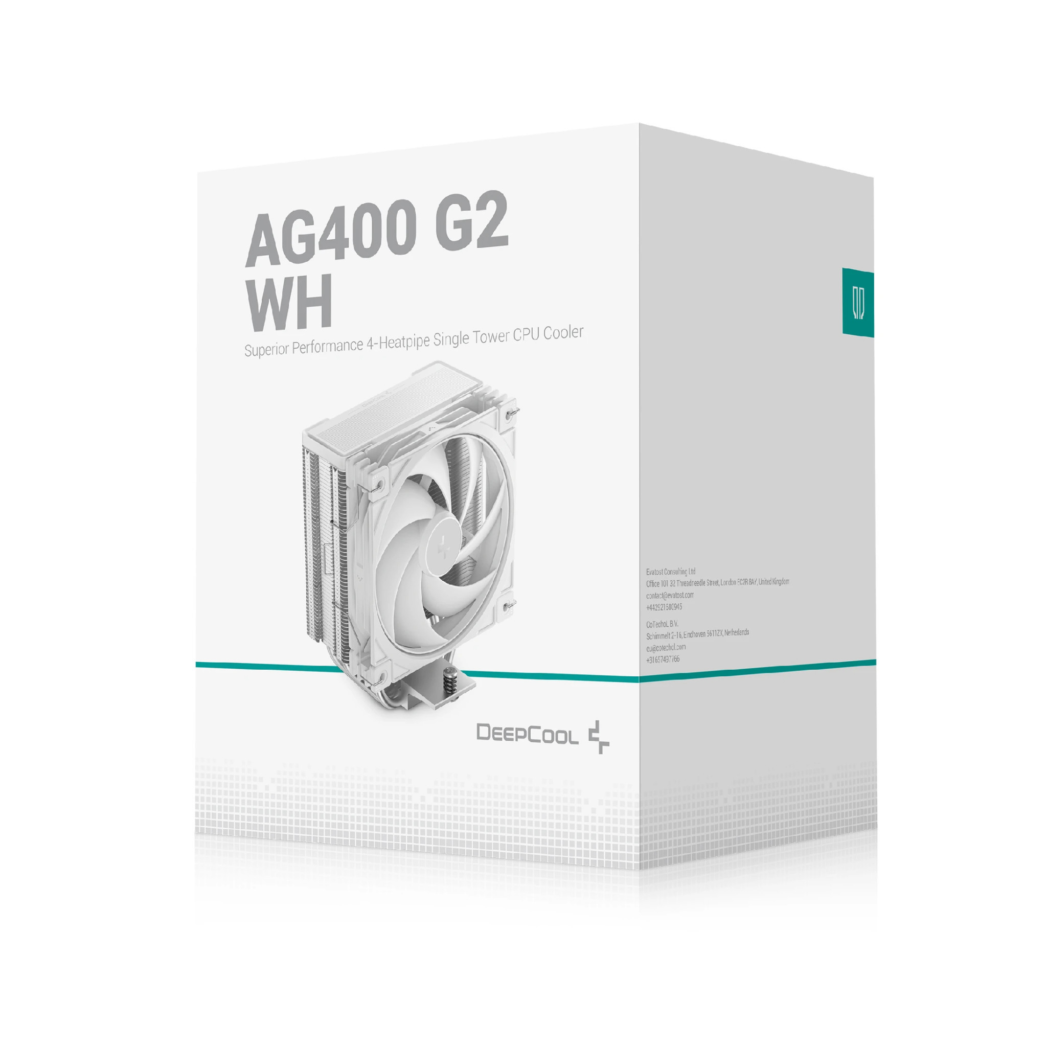 Охладител за процесор DeepCool AG400 G2, Въздушно охлаждане, LGA1700/LGA1851/AM4/AM5 - R-AG400-WHNPMG2-G - 9