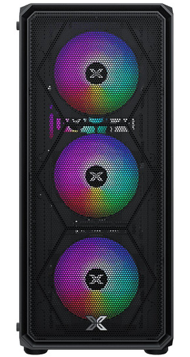 Кутия за компютър Xigmatek DUO X, ATX/EATX, 4бр вентилатора RGB, черна - EN45134 - 3