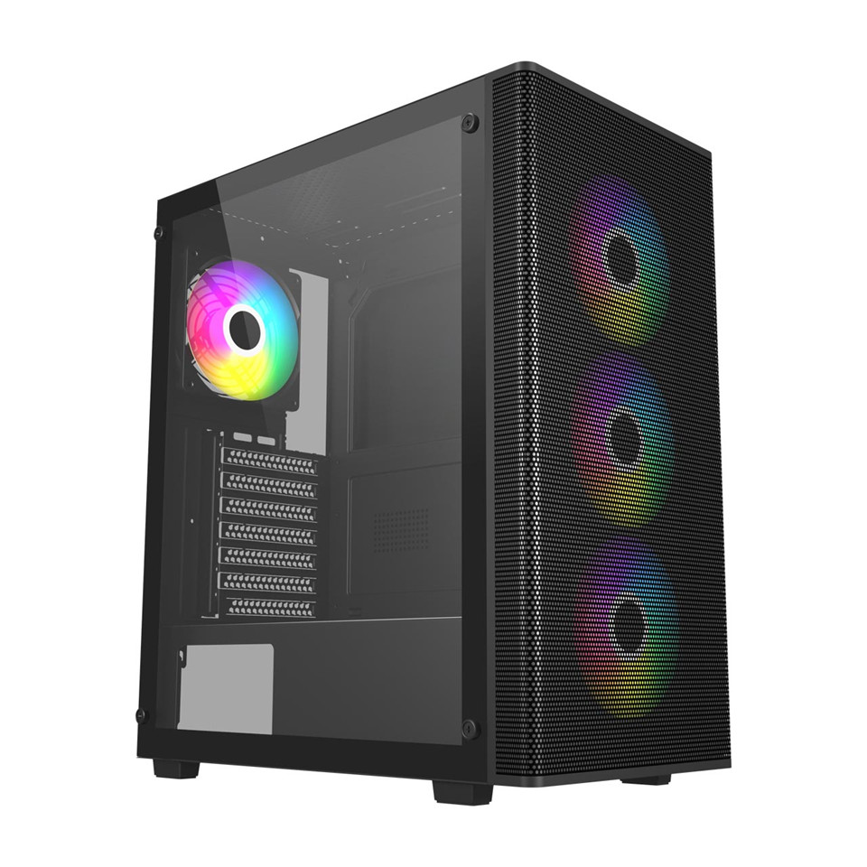 Геймърски компютър ION M220-BA с процесор AMD Ryzen 7 5700X, видео карта GeForce RTX 5060 8GB GDDR7, RAM памет 16GB(2x8GB) DDR4 3200MHz, SSD 1TB NVMe PCIe Gen4
