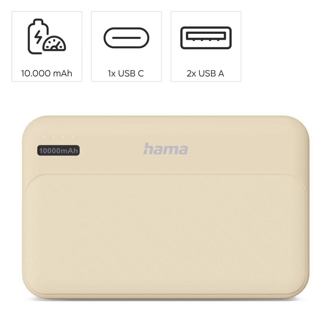 Външна батерия HAMA Pocket 10, 10000 mAh, USB-C/USB-A - HAMA-201773 - 2