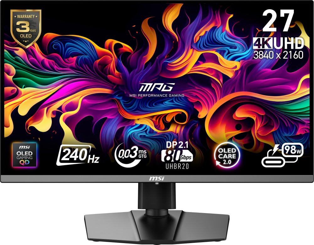 Монитор MSI MPG 272URX QD-OLED, 26.5" 4K QD-OLED 240Hz - 9S6-3CD79A-054 - 1