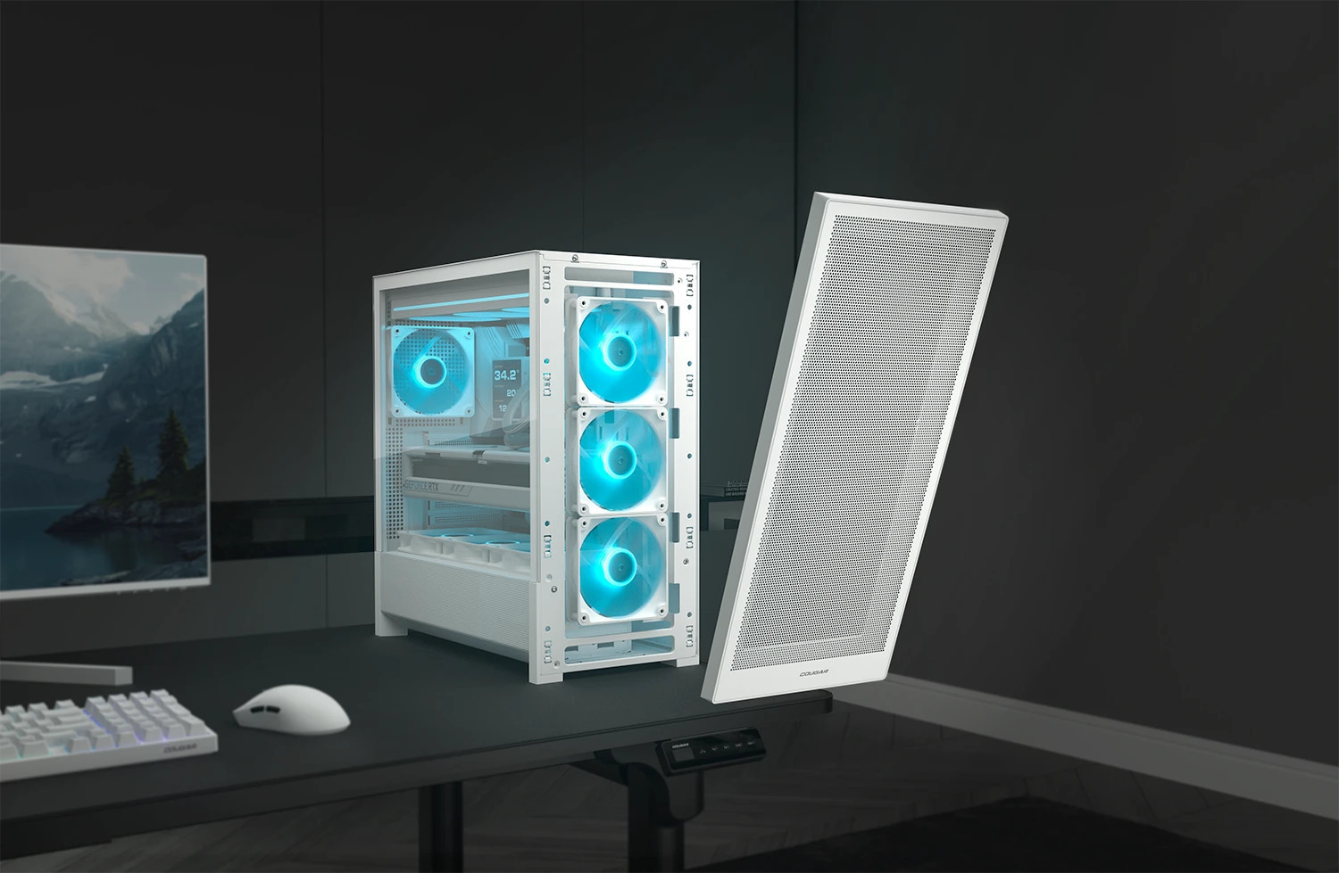 Кутия за компютър COUGAR GAMING MX230 RGB, Midi Tower, Бял, RGB контрол, 4x 120mm aRGB вентилатора - CGR-2PC8W-RGB - 2