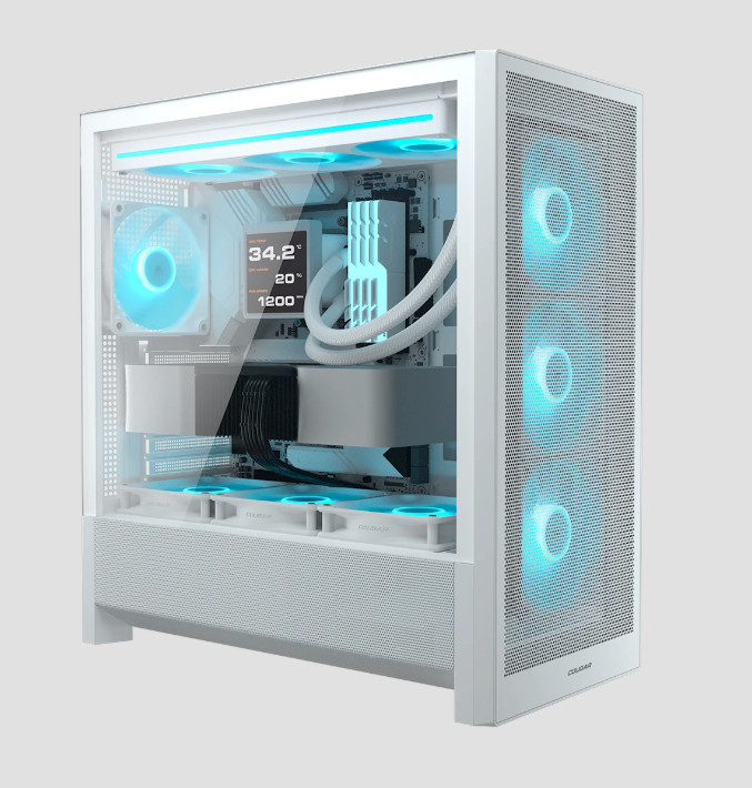 Кутия за компютър COUGAR GAMING MX230 RGB, Midi Tower, Бял, RGB контрол, 4x 120mm aRGB вентилатора - CGR-2PC8W-RGB - 15