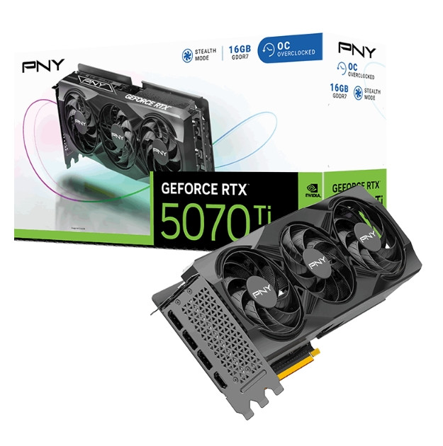 Видео карта PNY GeForce RTX 5070 Ti, 16GB GDDR7 256-bit - VCG5070T16TFXPB1-O - 1