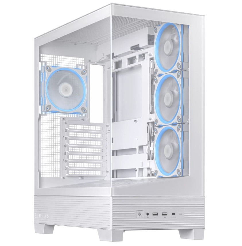 Кутия за компютър ASUS A31 Plus TG White, Middle Tower, ATX/mATX/ITX, Прозрачен капак - 90DC00R3-B19000 - 1