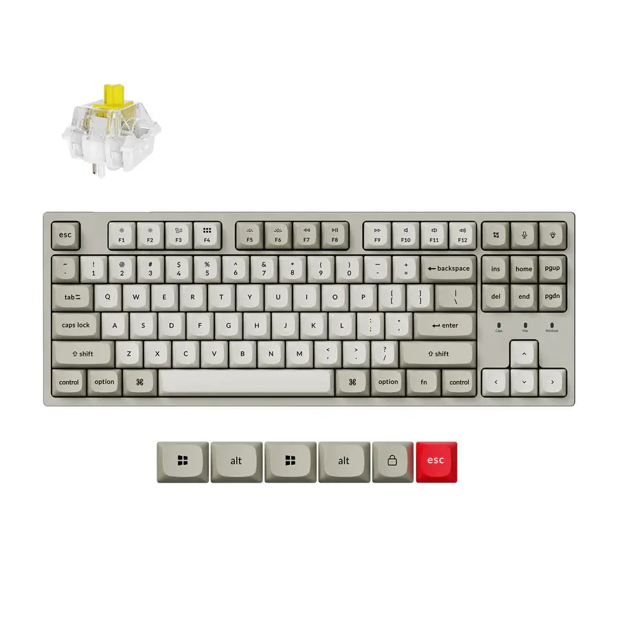 Геймърска механична клавиатура Keychron C1 Pro 8K QMK - Super Banana Switch - C1PX-M4 - 1