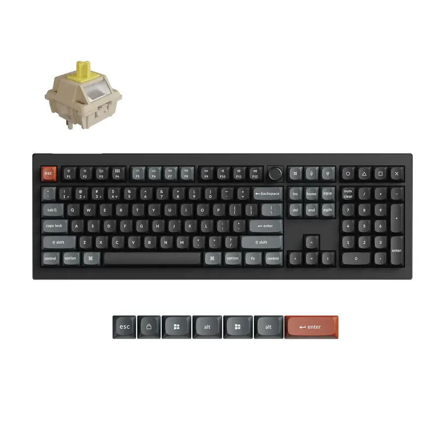 Безжична геймърска механичка клавиатура Keychron V6 Ultra 8K - Silk POM Switch Banana - V6U-D4 - 1
