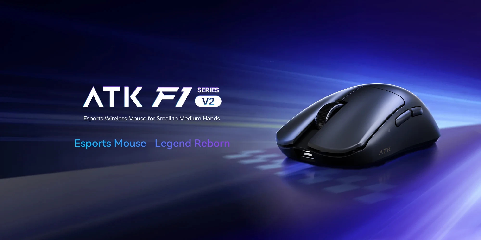 Безжична геймърска мишка ATK F1 Ultimate 2.0, Черна, PAW3950 Ultra сензор, 8000Hz, 42000 DPI - ATK-F1-ULTIMATE-2.0-BK - 2