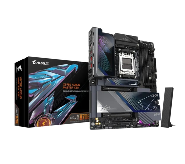 Дънна платка Gigabyte X870E AORUS MASTER X3D, AMD AM5 Ryzen, DDR5, 4 DIMM, PCIe 5.0 - X870E A MASTER X - 1