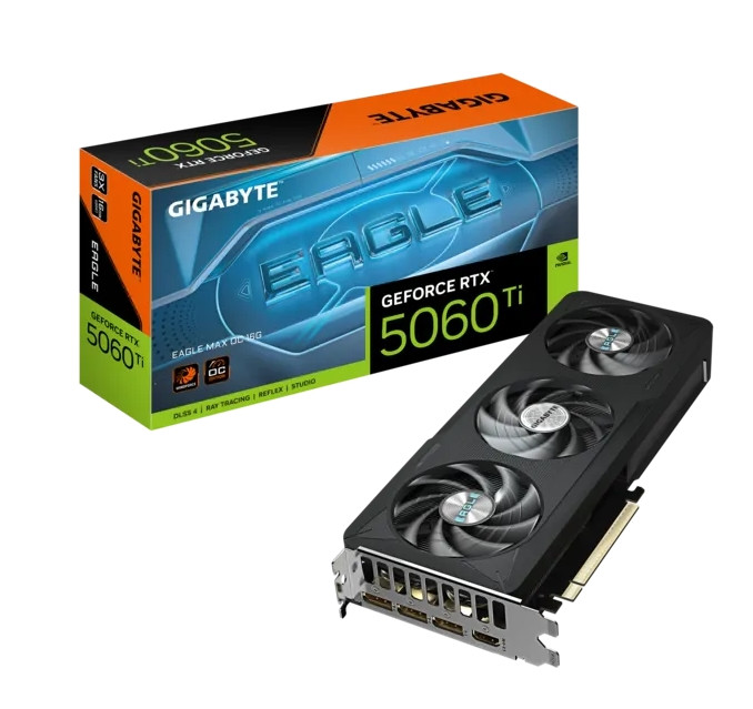 Видео карта Gigabyte GeForce RTX 5060 Ti EAGLE MAX OC 16G GDDR7 - GV-N506TEAGLEMAX OC-16GD - 1