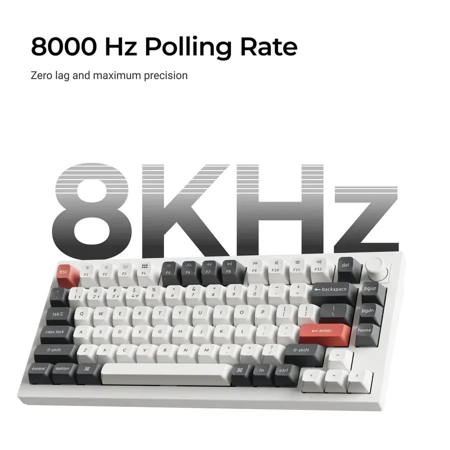 Безжична механичка клавиатура Keychron Q1 Ultra 8K Black - Silk POM Switch Banana - Q1U-M4 - 2