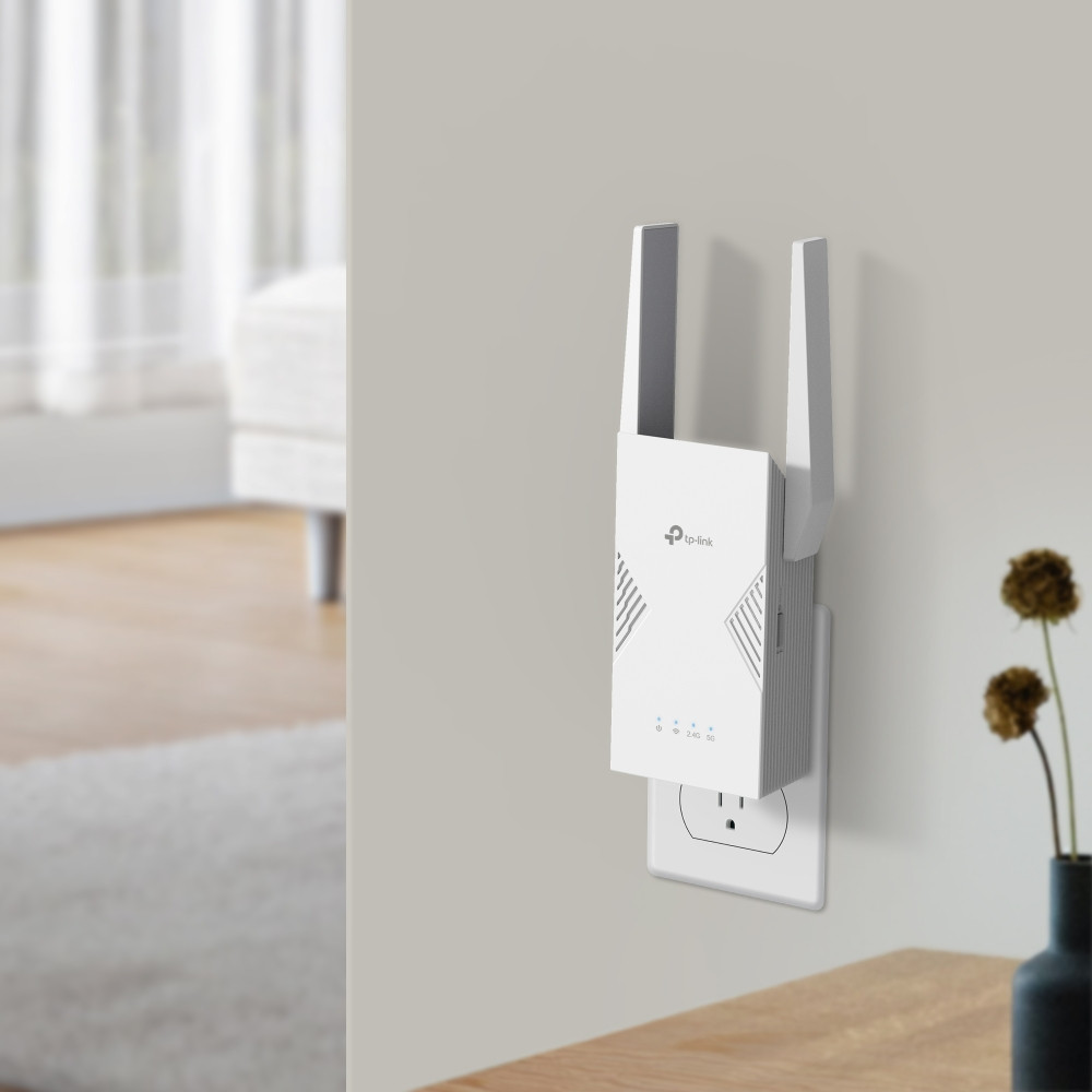Wi-Fi удължител TP-Link RE235BE, BE3600 Двубандов 2.4/5GHz, 2× Външни антени, 1× 2.5Gbps Ethernet - 10