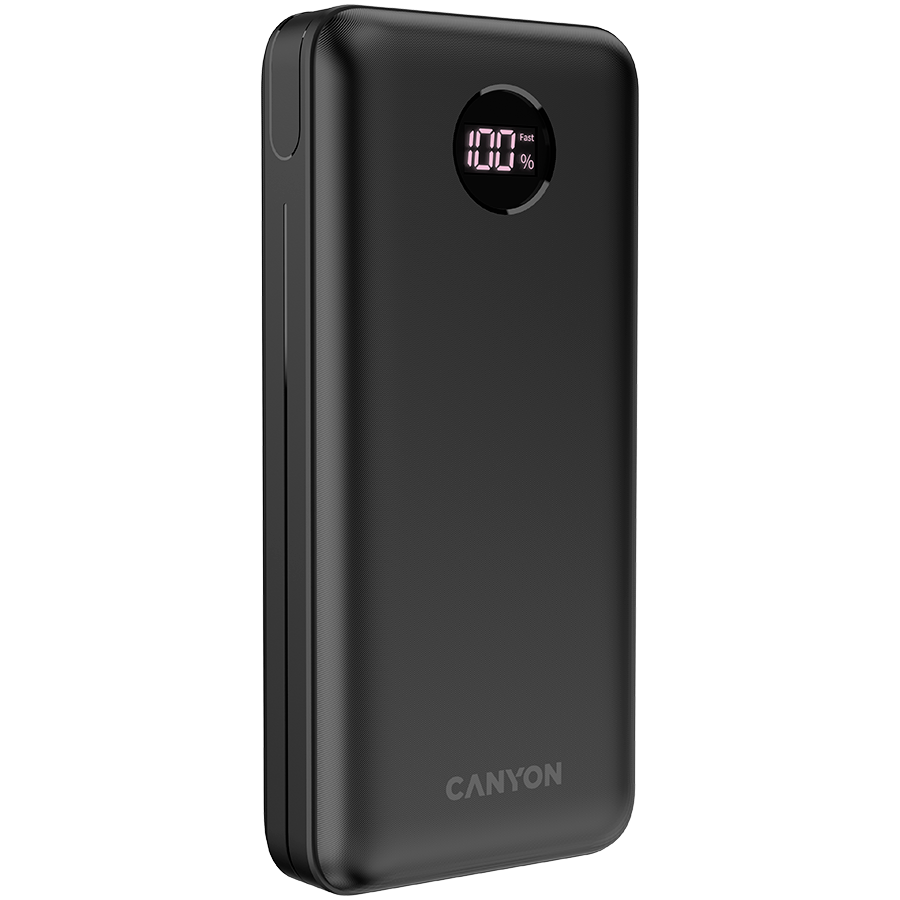 Външна батерия Canyon PB-2002 Power bank 20000mAh Li-poly battery, cable Type C, Black - CNE-CPB2002B (Външна батерия Canyon PB-2002 Power bank 20000mAh Li-poly battery, cable Type C, Black - CNE-CPB2002B)