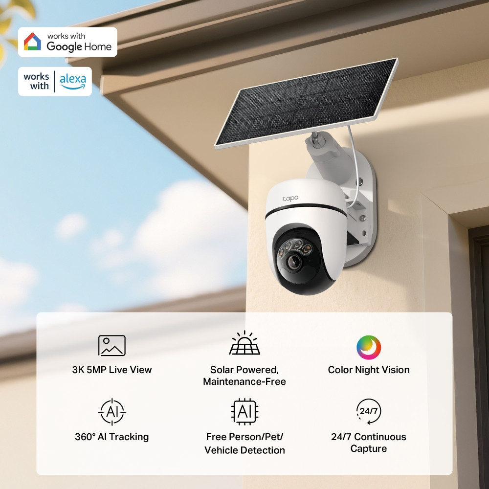 Безжична охранителна камера TP-LINK Tapo C630 KIT със соларно захранване, Pan/Tilt, H.264, 6700 mAh вградена батерия - 2