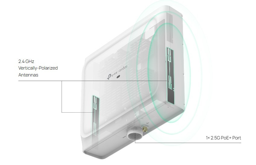 Точка за достъп TP-Link Omada EAP772-Outdoor, BE9300 Wi-Fi 7, трибандов, 2.4/5 GHz, външна/вътрешна - 6