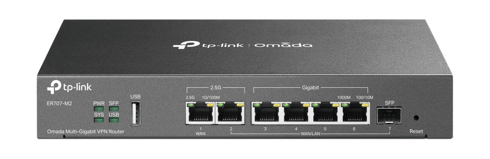 Мрежов рутер TP-Link Omada ER707-M2, мулти-гигабитов VPN, 100 IPsec тунела - 1