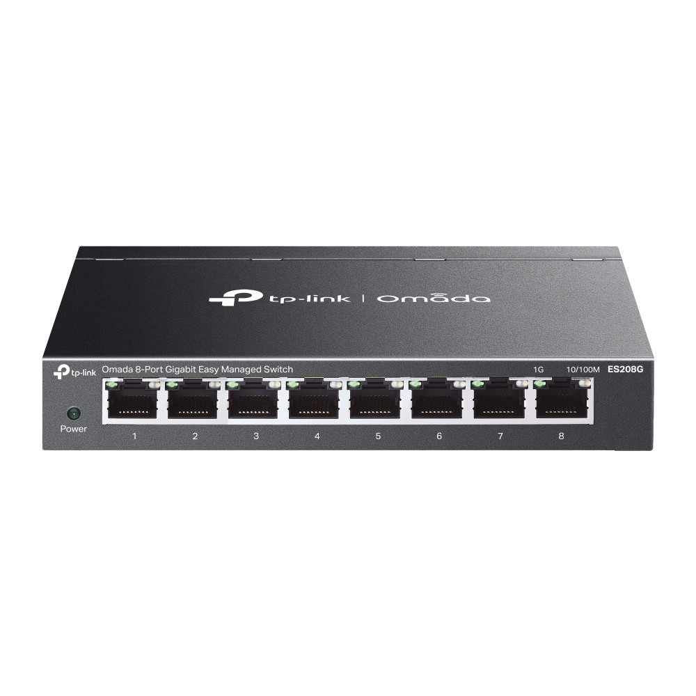 Мрежов комутатор TP-Link Omada ES208G, 8 портa Gigabit, Smart Management, Cloud Access - 1