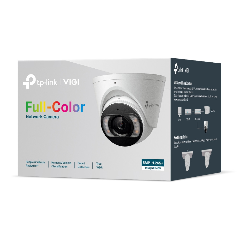Мрежова камера TP-Link VIGI InSight S455, 5MP, 4mm, IP67, Бял - InSight S455(4mm) - 5