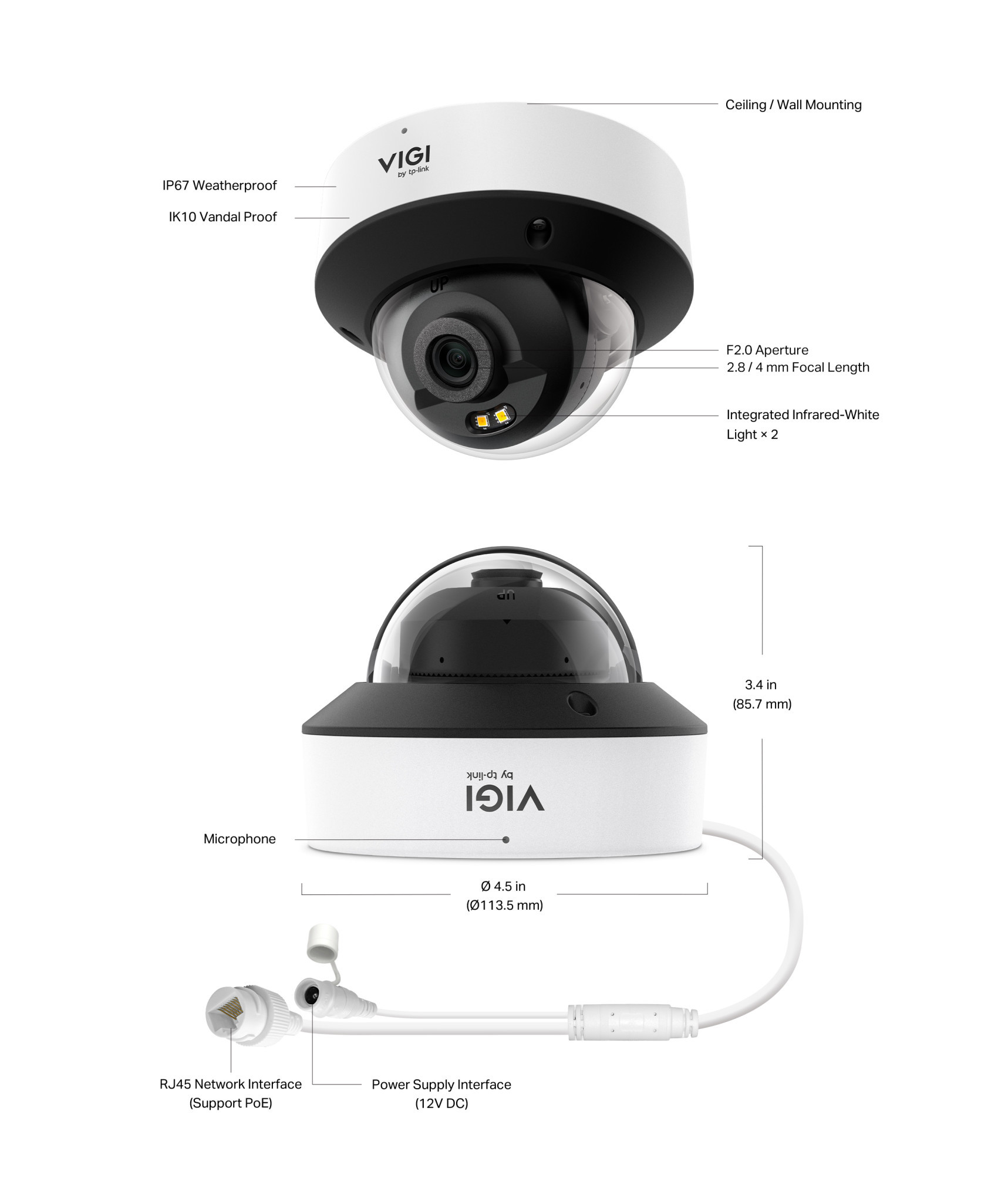 Мрежова куполна камера TP-Link InSight S225, 2MP, 2.8mm, IP67 Waterproof, PoE - InSight S225(2.8mm) - 7