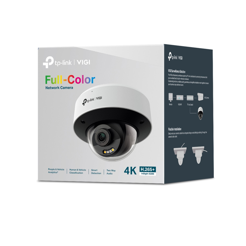 Мрежова камера TP-Link VIGI InSight S285, 8MP, 4mm, Full Color, куполна - S285(4mm) - 6