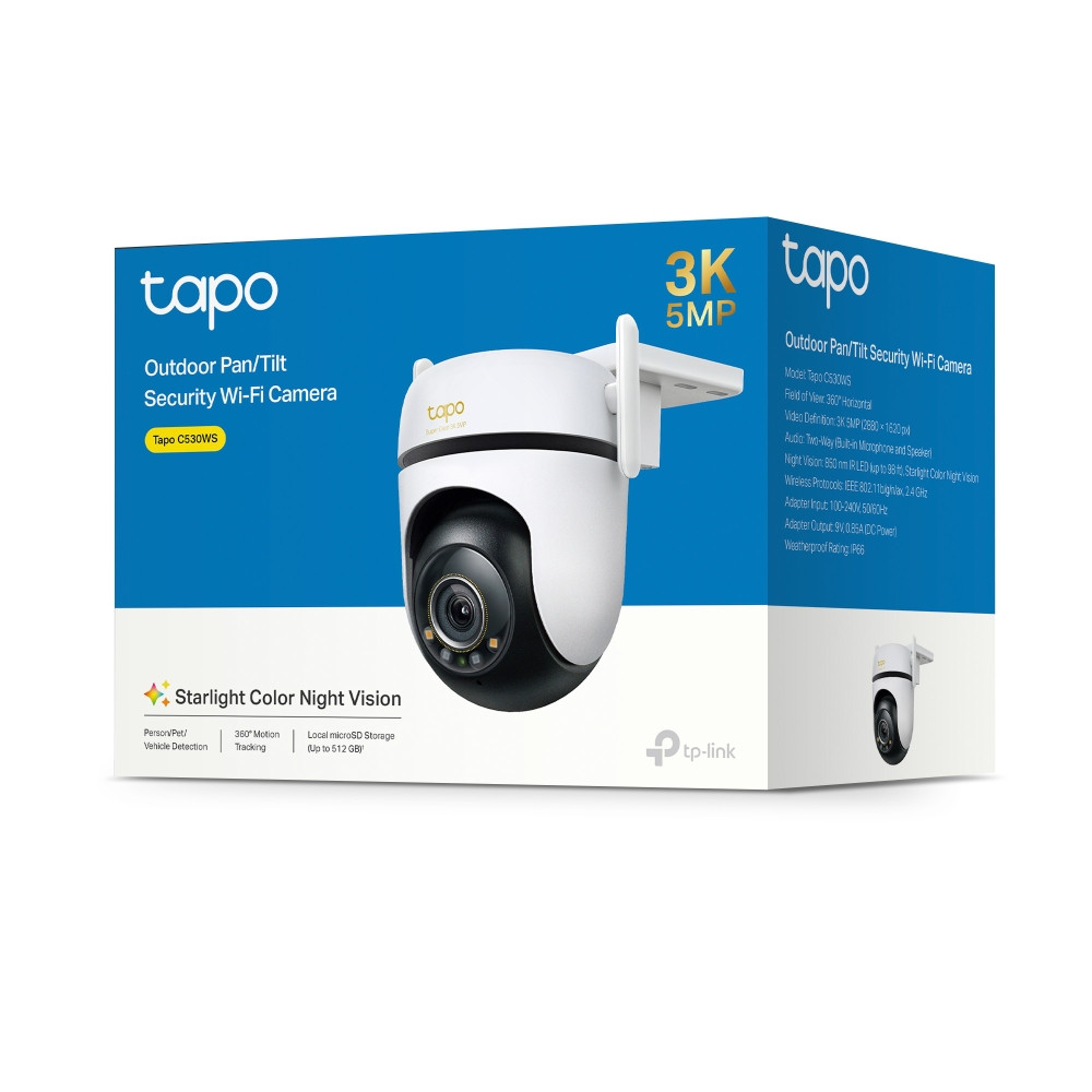Външна охранителна камера TP-Link Tapo C530WS, 3K 5MP, панорамна - 15