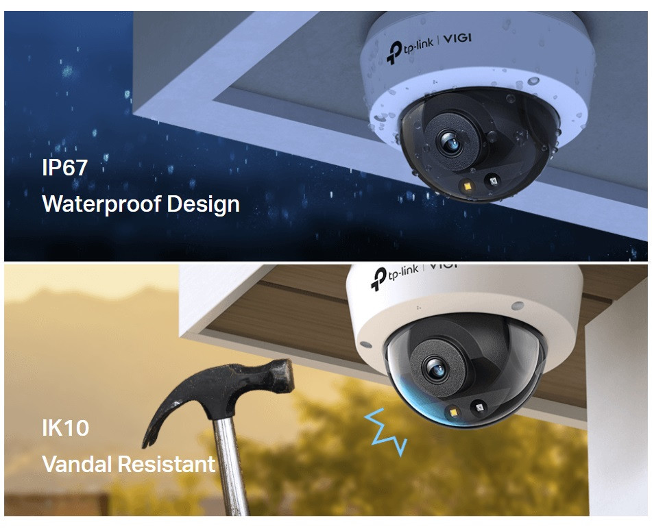 Мрежова камера TP-Link VIGI C250, 5MP, 2.8mm, Куполна, За външни инсталации - VIGI C250(2.8mm) - 10