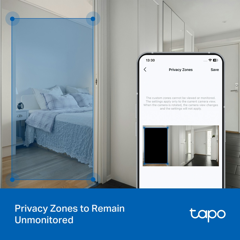 Охранителна камера TP-Link Tapo C236 с 3K 5MP резолюция, 360 градуса панорамно завъртане и IP65 защита - 10