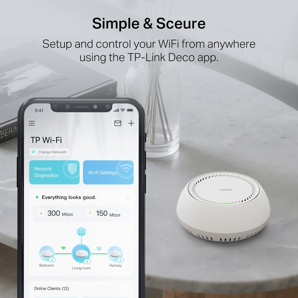 WiFi система TP-LINK Deco BE65-PoE, BE9300 6GHz 5765Mbps, 3-pack - Deco BE65-PoE(3-pack) - 6