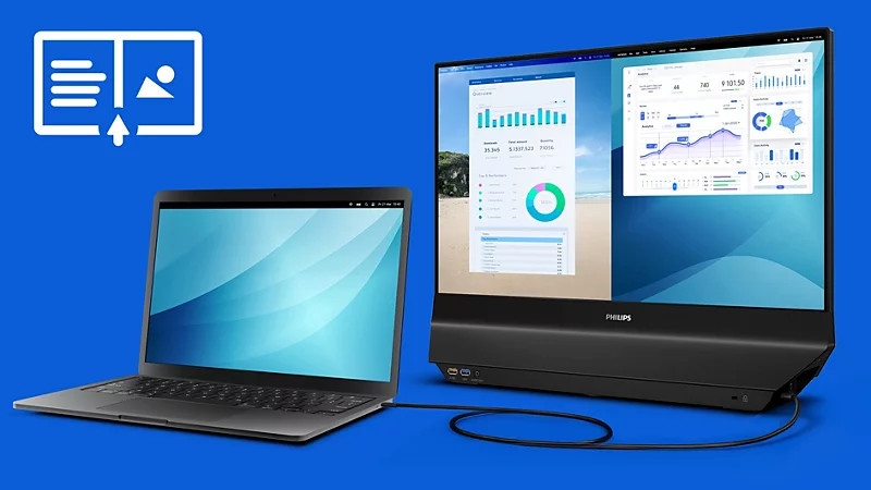 Двустранен монитор Philips 24B2D5300, 23.8" Full HD IPS 120Hz - 24B2D5300/00 - 3