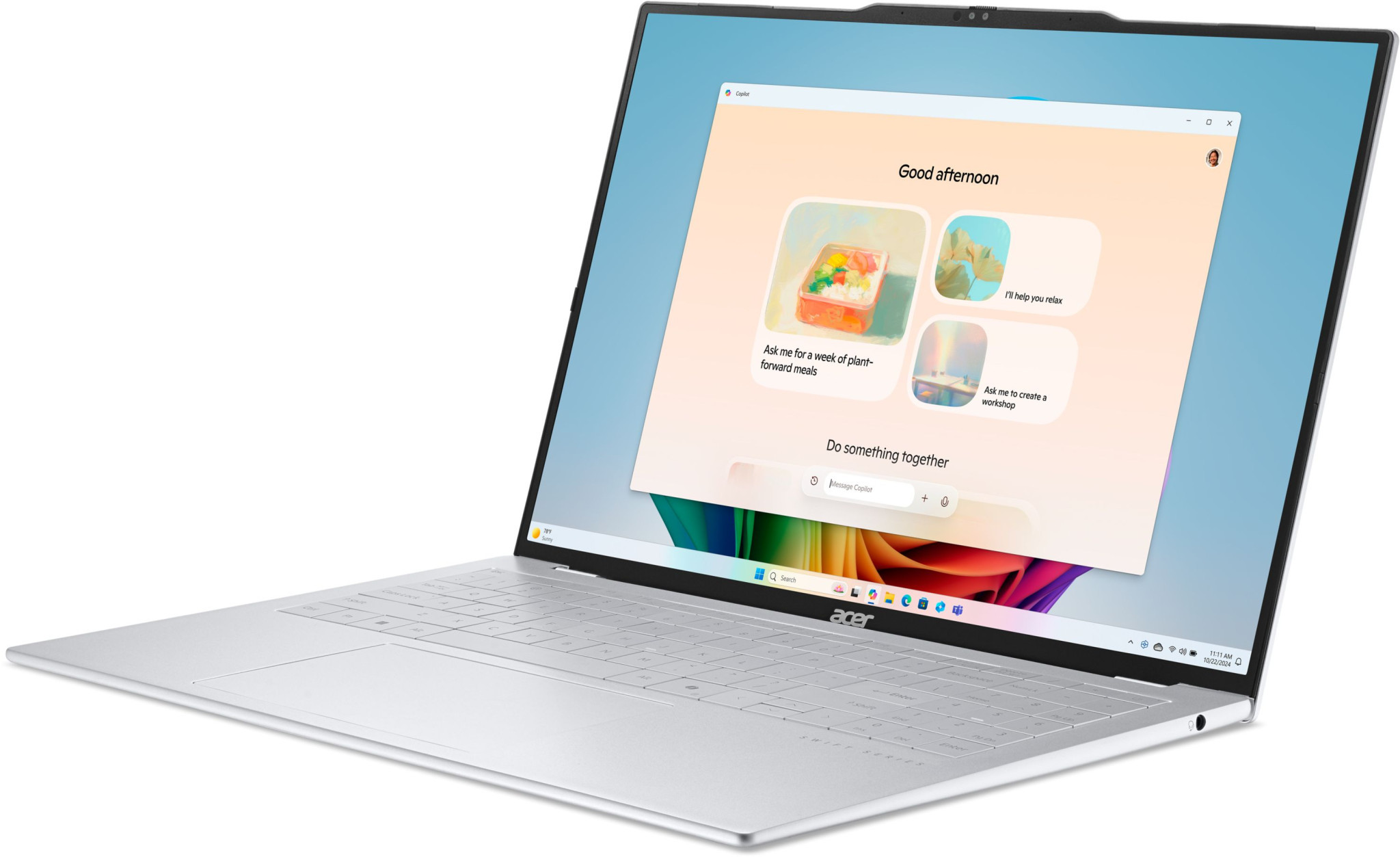 Лаптоп Acer Swift Air 16 SFA16-61M-R3XW, 16" WUXGA OLED, AMD Ryzen AI 7 350, 16GB LPDDR5, 1TB SSD, Windows 11 Home - NX.DHYEX.004 - 3