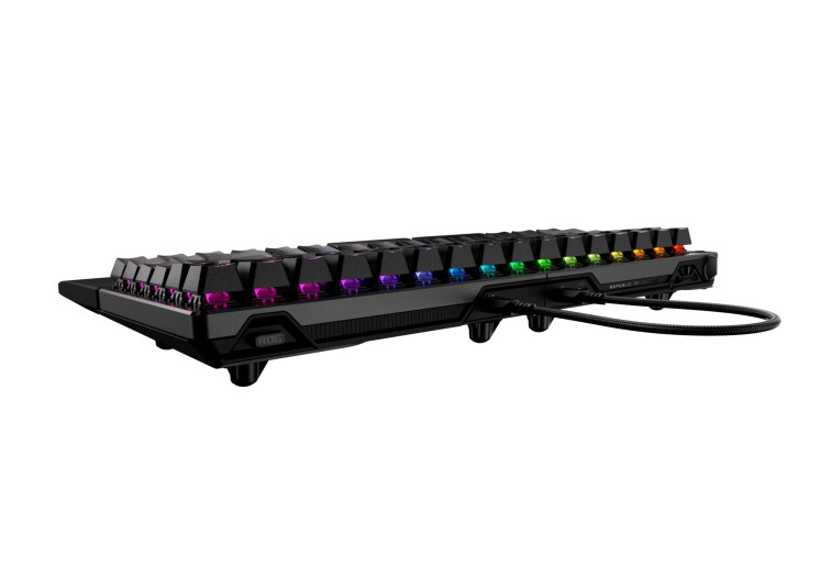 Bluetooth механична геймърска клавиатура ASUS ROG Falcata, USB/RF Wireless/Bluetooth, RGB подсветка, Black - 90MP043H-BKUA20 - 13