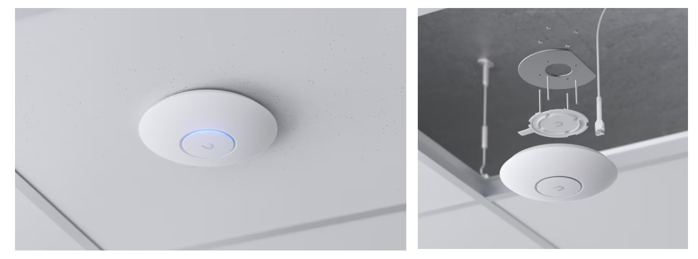 Точка за достъп Ubiquiti U7 Lite, 5 GHz, 1x 1/2.5 GbE RJ45 порт, вътрешен монтаж - U7-Lite - 3