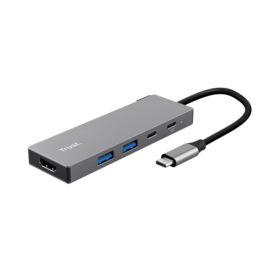 Докинг станция TRUST Dalyx, 5-портов мултипорт хъб (2x USB-A, 2x USB-C, HDMI) - 26062 - 1