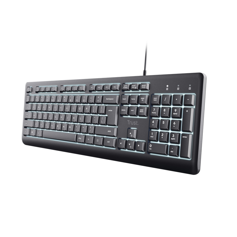 Клавиатура TRUST Primo, жична, с LED подсветка - 26291 - 1