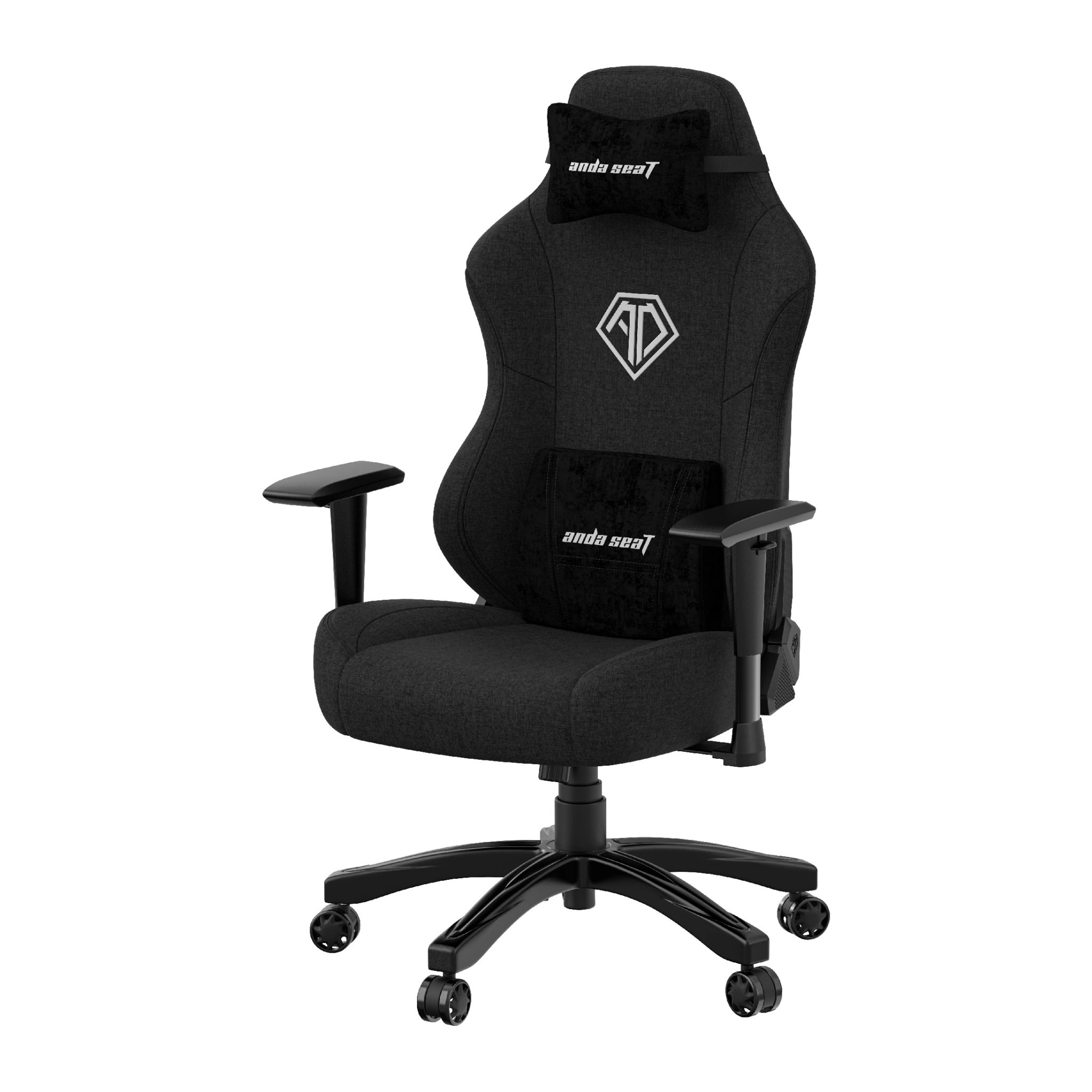 Геймърски стол Anda Seat Phantom 3 L, Текстил, Черен, 100kg, Ергономичен с възглавници - AD18Y-06-B-F - 3