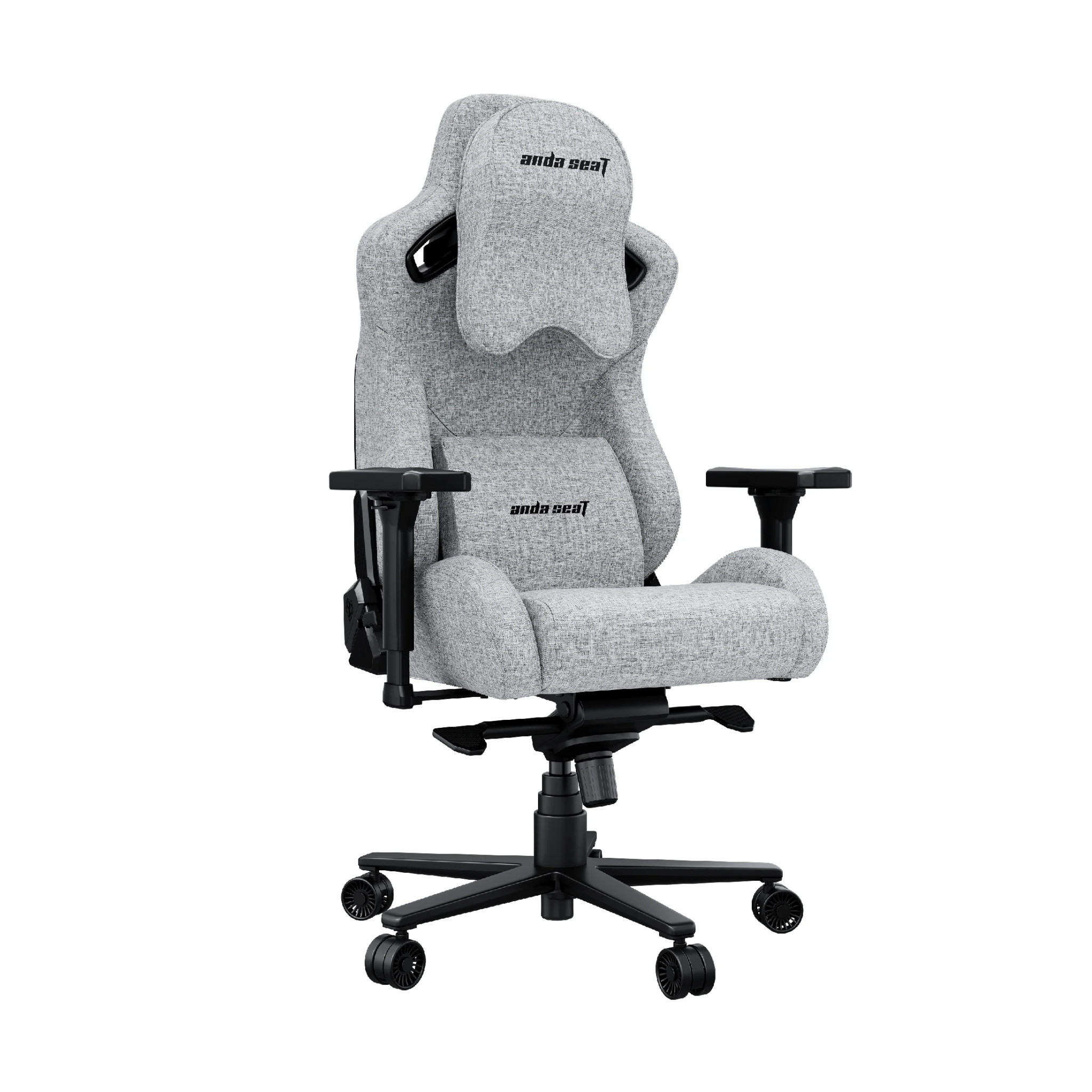 Геймърски стол Anda Seat Kaiser 2 Pro, XL, Сив текстил, 150kg товароносимост, 4D подлакътници, със възглавници за глава и кръст - AD12YXL-17-G-F-G01 - 6