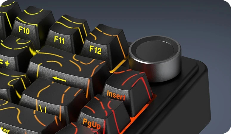 Bluetooth механична геймърска клавиатура Aula F75HE, 75% 80 клавиша, Magnetic Linear Black King, RGB подсветка, 4000mAh батерия - F75-HE-BKS-BG - 3