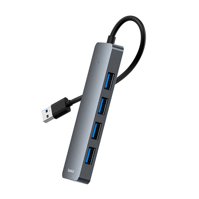 USB хъб Baseus UltraJoy Lite, 4 портов USB 3.0, 15 см кабел, сив - B0005280B811-00 - 6