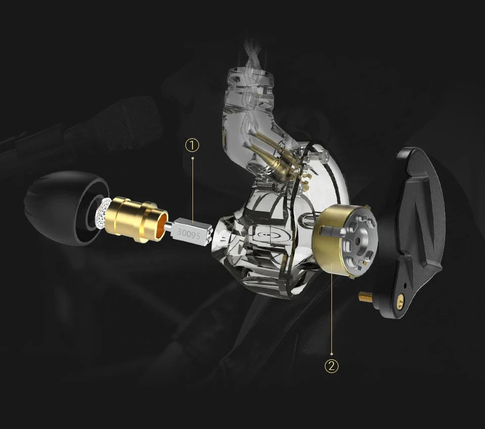 Професионални In-Ear слушалки KZ ZSN PRO X, 10mm динамичен драйвер, хибридна технология, микрофон, черни - 6.01.02.0067 - 7
