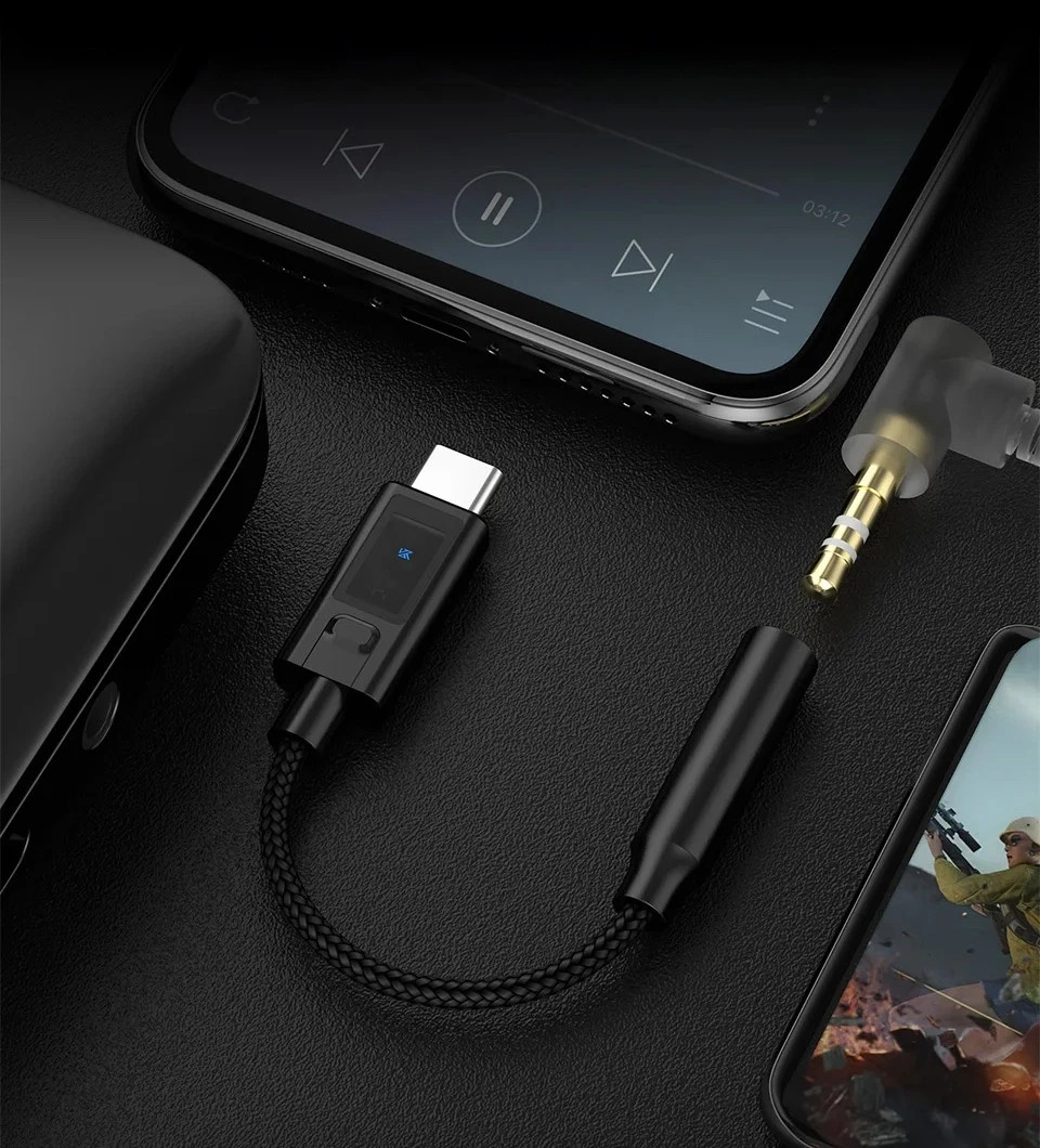 USB-C към 3.5mm преходник KZ AM02, DAC усилвател, 115mm кабел - 6.01.04.0453 - 8