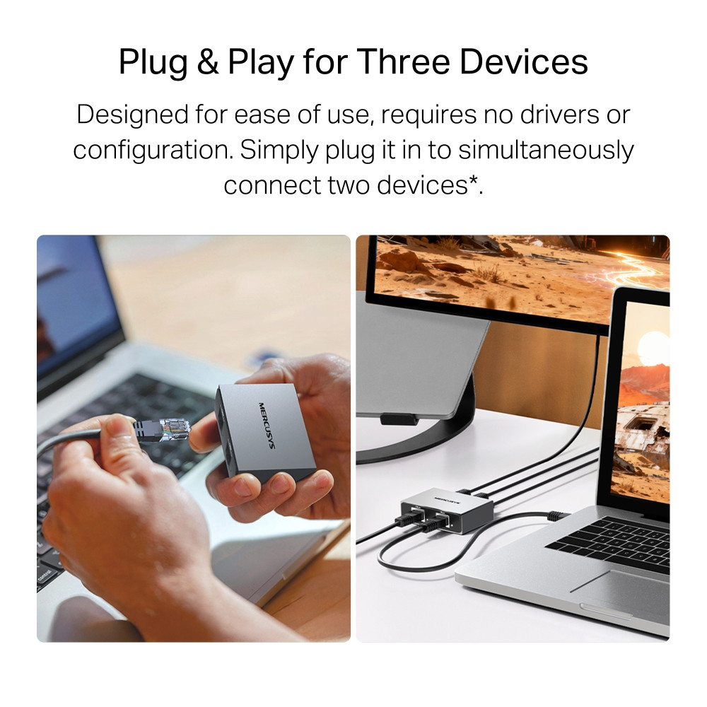Ethernet сплитер MERCUSYS MEH35, 1 към 3 гигабитов - 4