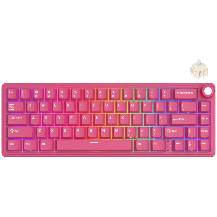 Компактна 66-клавишна механична клавиатура ROYAL KLUDGE R65, Berry Red, Cream Switch - RK-R65-BERYRED-CRMSW-US - 1