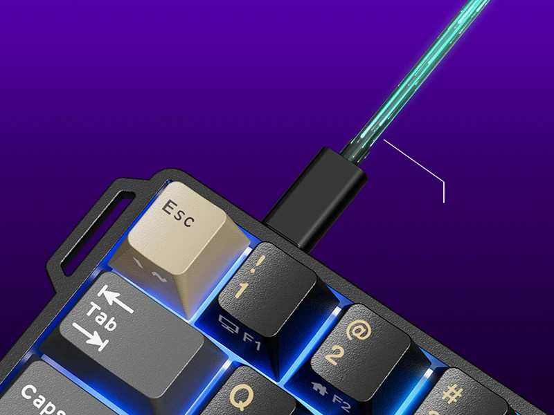 Механична геймърска клавиатура ROYAL KLUDGE RK68 HE, Phantom Gaming Mint Switch - RK-68HE-PHNTM-MINTSW-US - 5