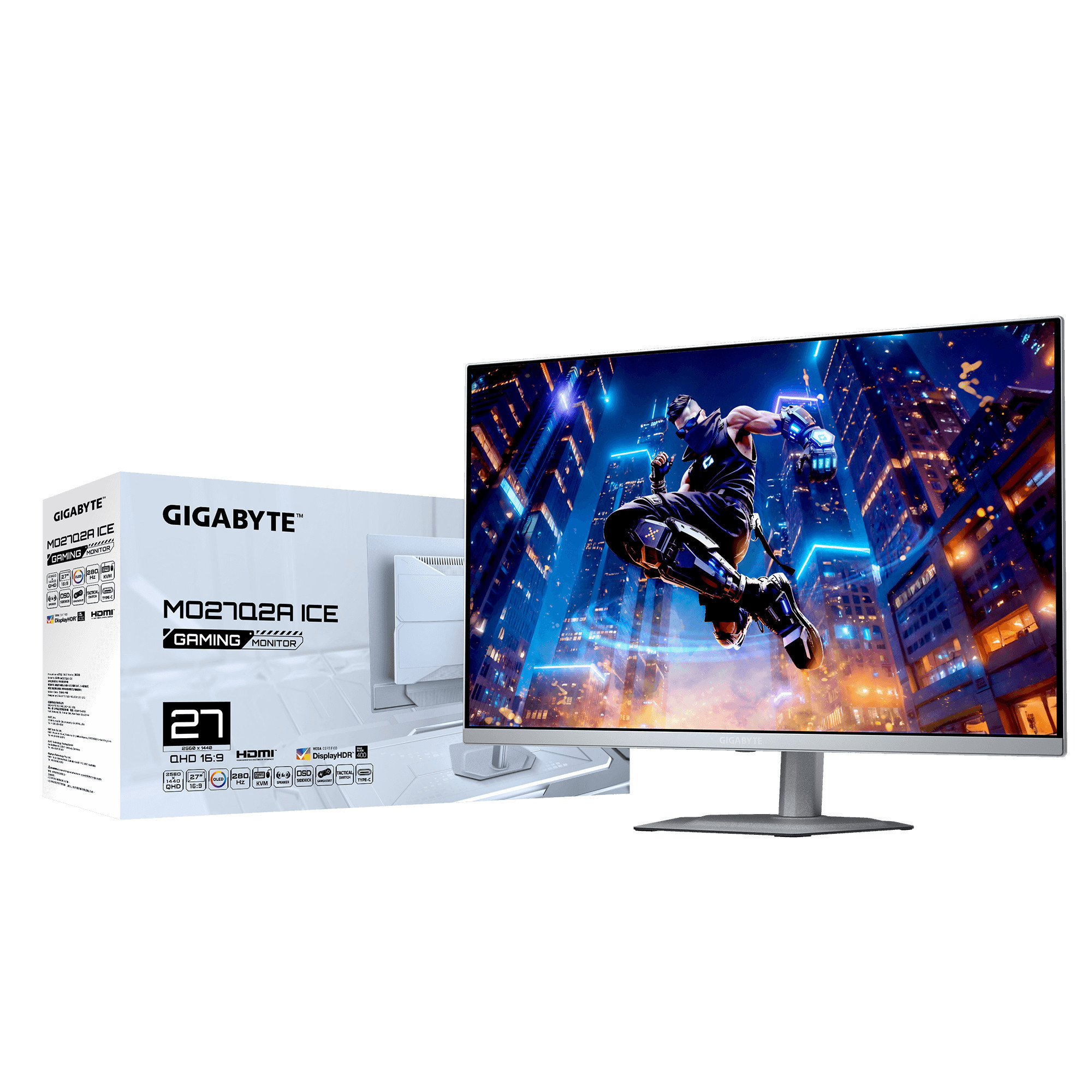 Монитор GIGABYTE MO27Q2A ICE, 27" QD-OLED QHD 280Hz - 8