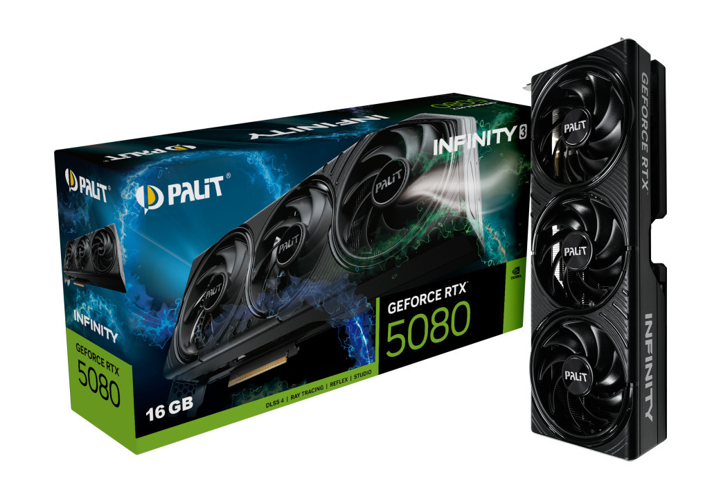 Видео карта PALIT GeForce RTX 5080 Infinity 3 16GB GDDR7 30Gbps - NE75080019T2-GB2035S - 1